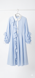 Gizia Striped Ruffle Shirtdress