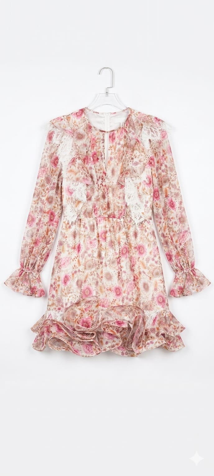 Gizia Floral Chiffon Mini Dress