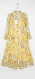 Turkish Polen Poe Floral Chiffon Midi Dress