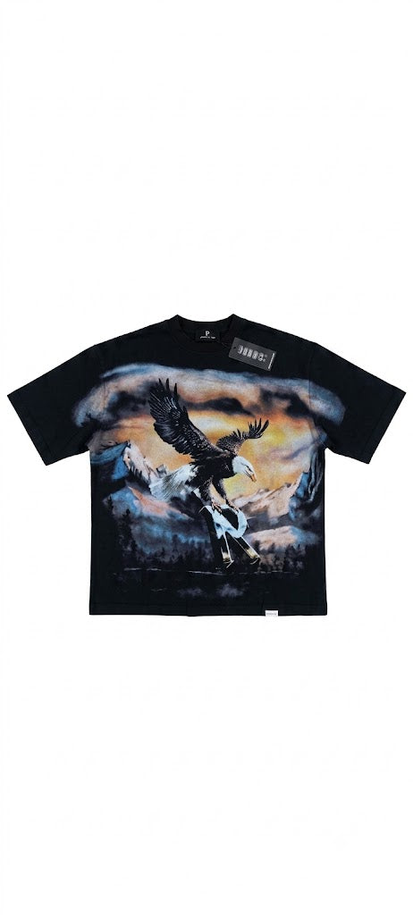 Represent Eagle Graphic Faded Cropped T-Shirt